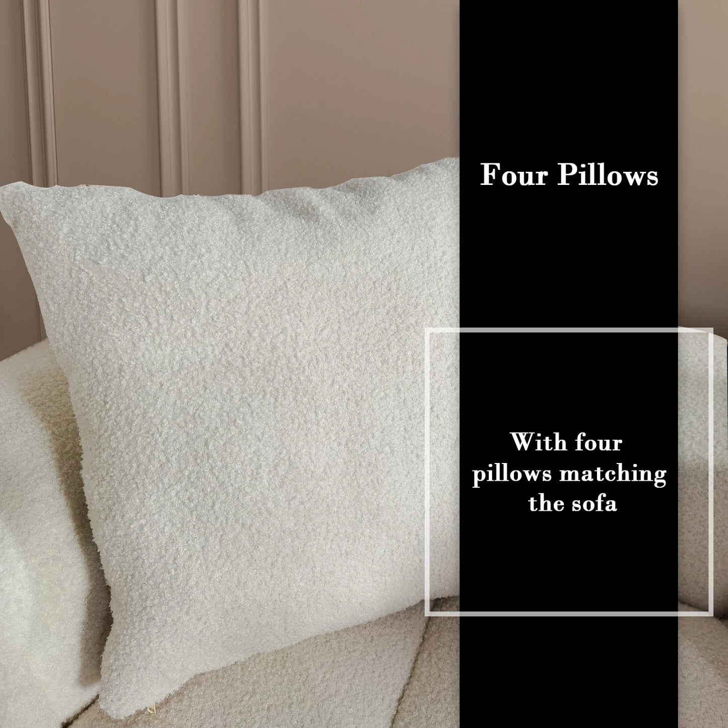 Ljustra Elegant Velvet Sofa Modern 4 Seater Couch for Living Room