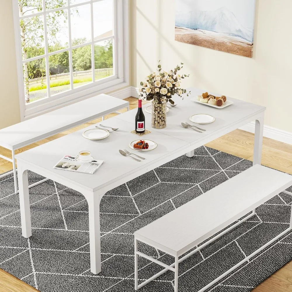Large Rectangle Dining Table for Kitchen and Dining Room Seating