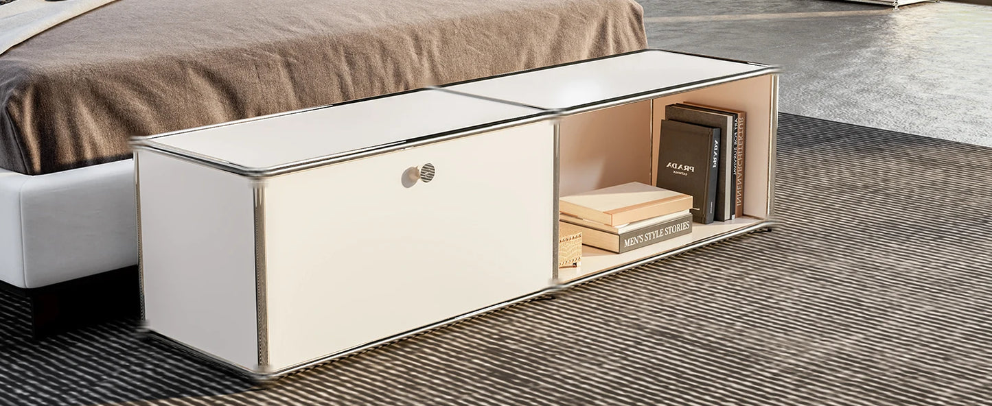 Modern Modular TV Stand Storage Cabinet Stainless Steel Furniture