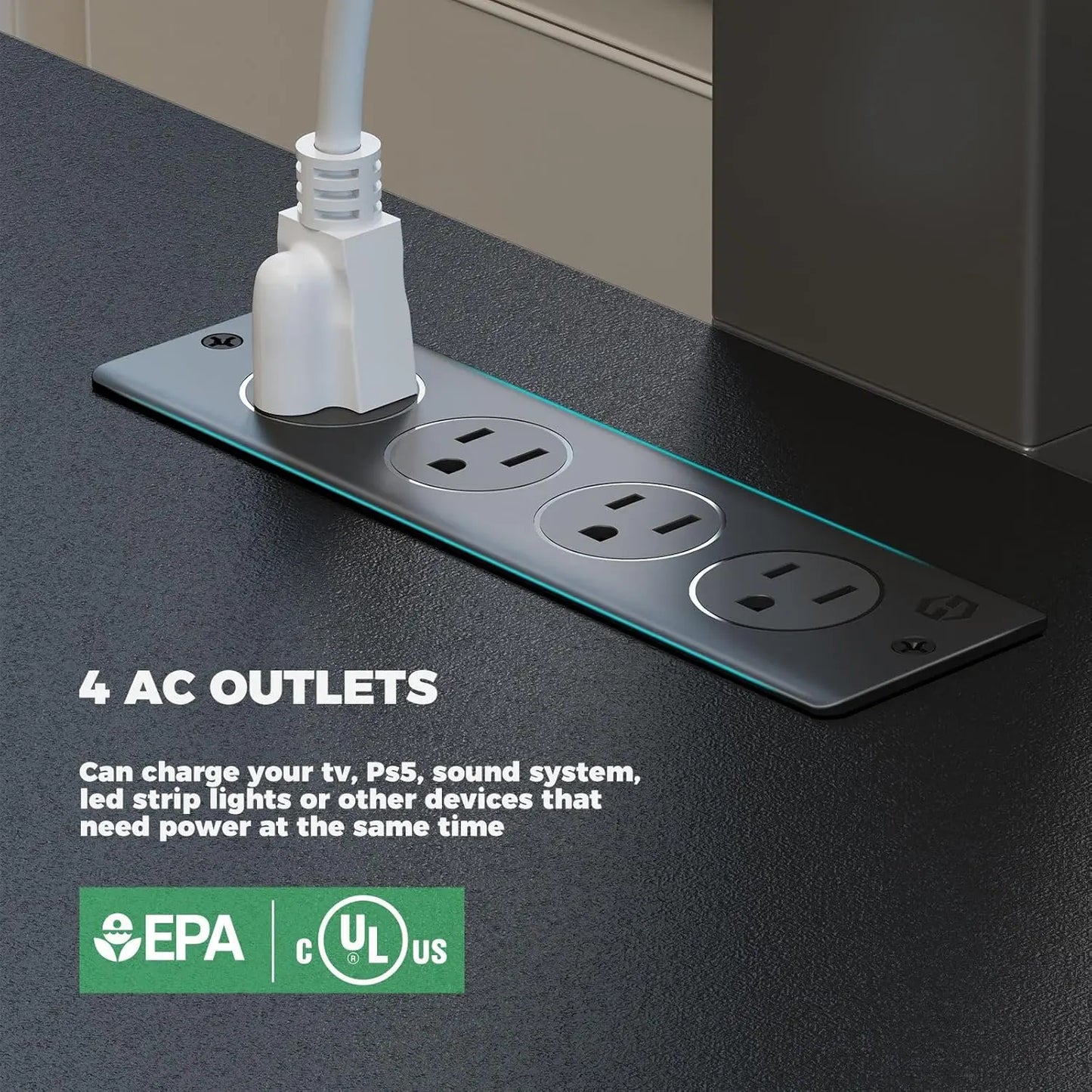 Modern TV Stand with Mount and Power Outlet for 32-70 inch TVs