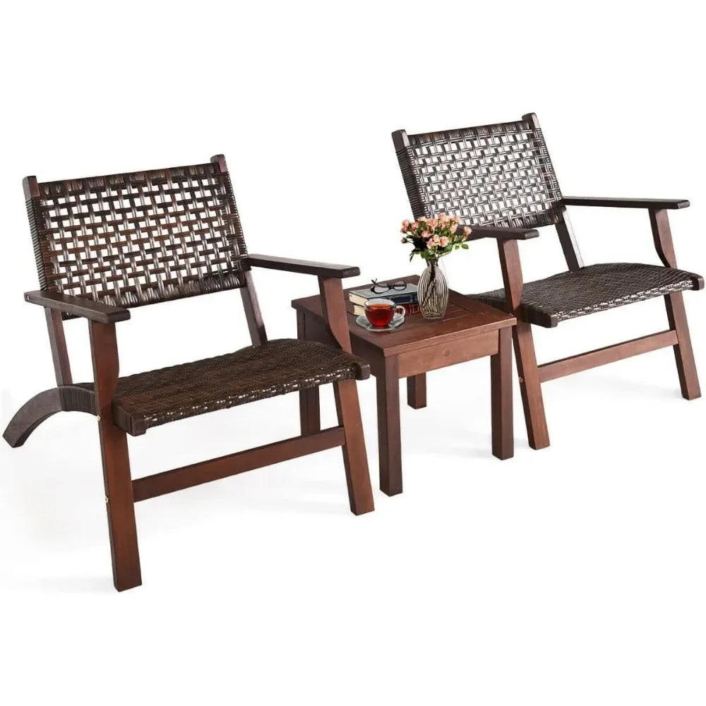 Ljustra 3PCS Outdoor Furniture Set Patio Conversation Set Armchairs Table