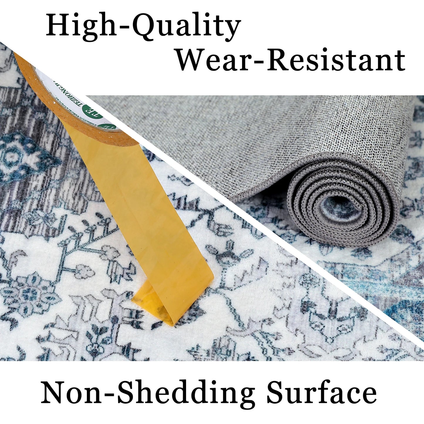 Ljustra Area Rug 122x183cm Washable Boho Entryway Doormat Vintage Carpet