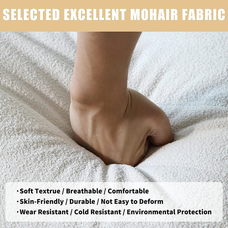 Teddy Fabric Bean Bag Floor Sofa Chair – Comfy Lounge Accent Seat, Foam-Filled, No Assembly