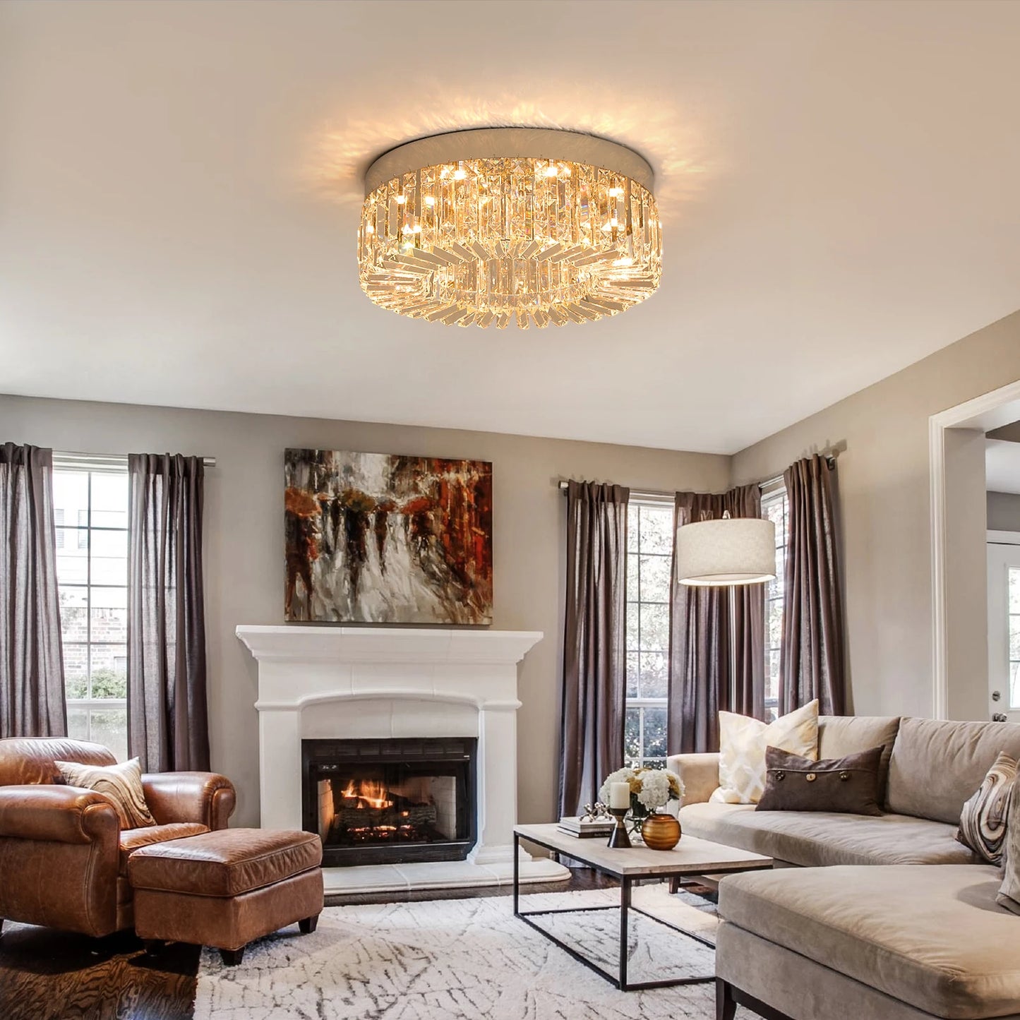 Luxury Crystal Ceiling Lamp Modern Chandelier Nordic Home Decor LED