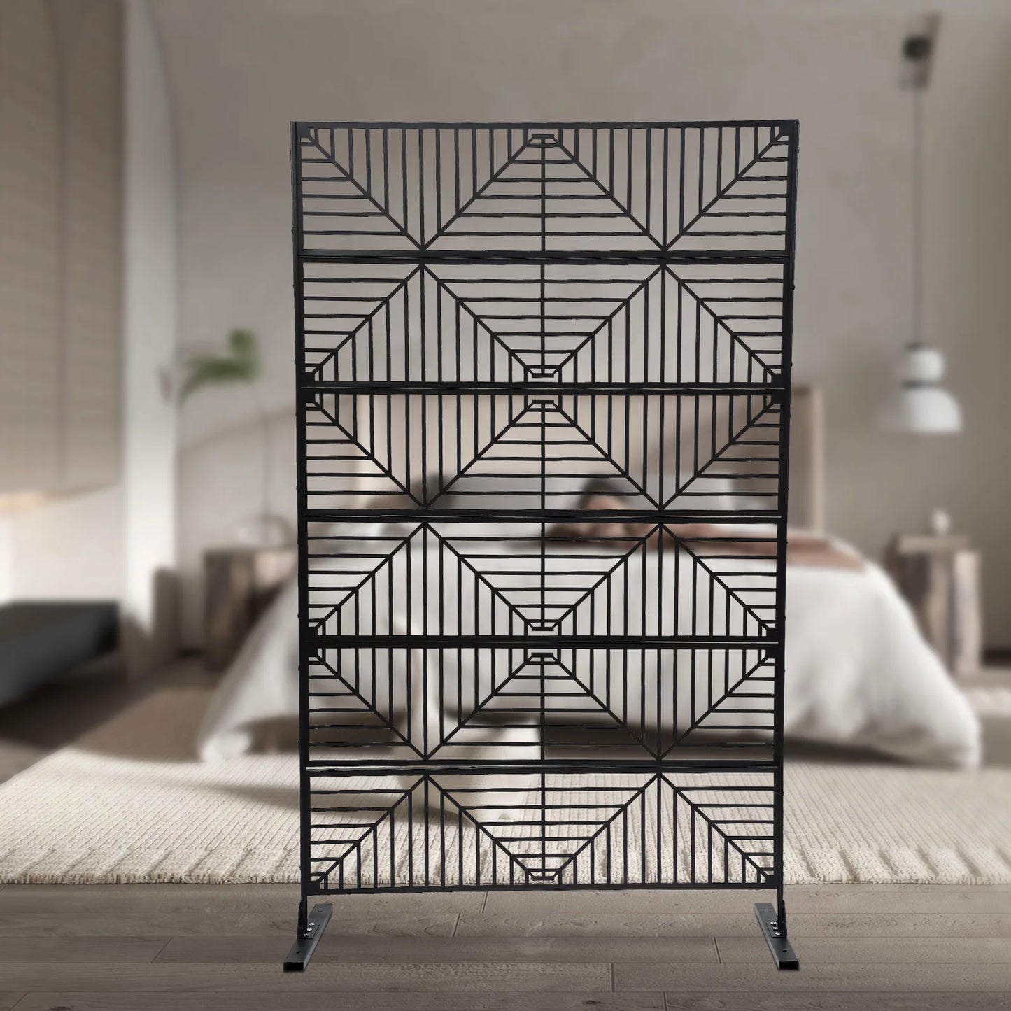 Outdoor Privacy Screen 3.72x5.94ft Steel Fence Elegant Design