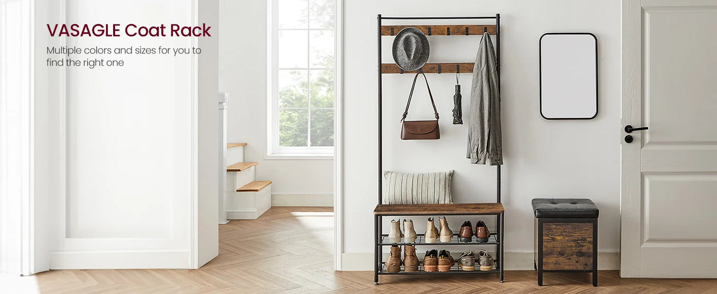 Ljustra 3-in-1 Coat Rack Hall Tree Shoe Storage Entryway Bench