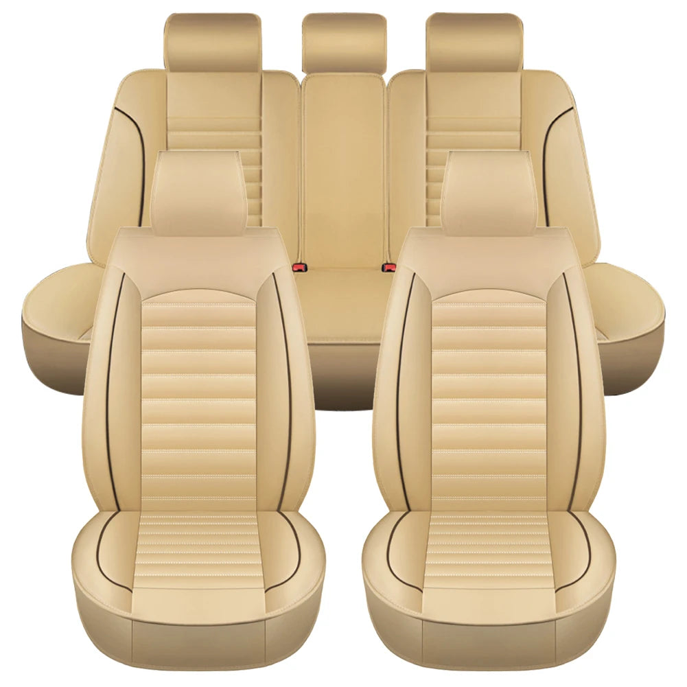 Full Set Universal Car Seat Covers Soft Breathable Leather Protector