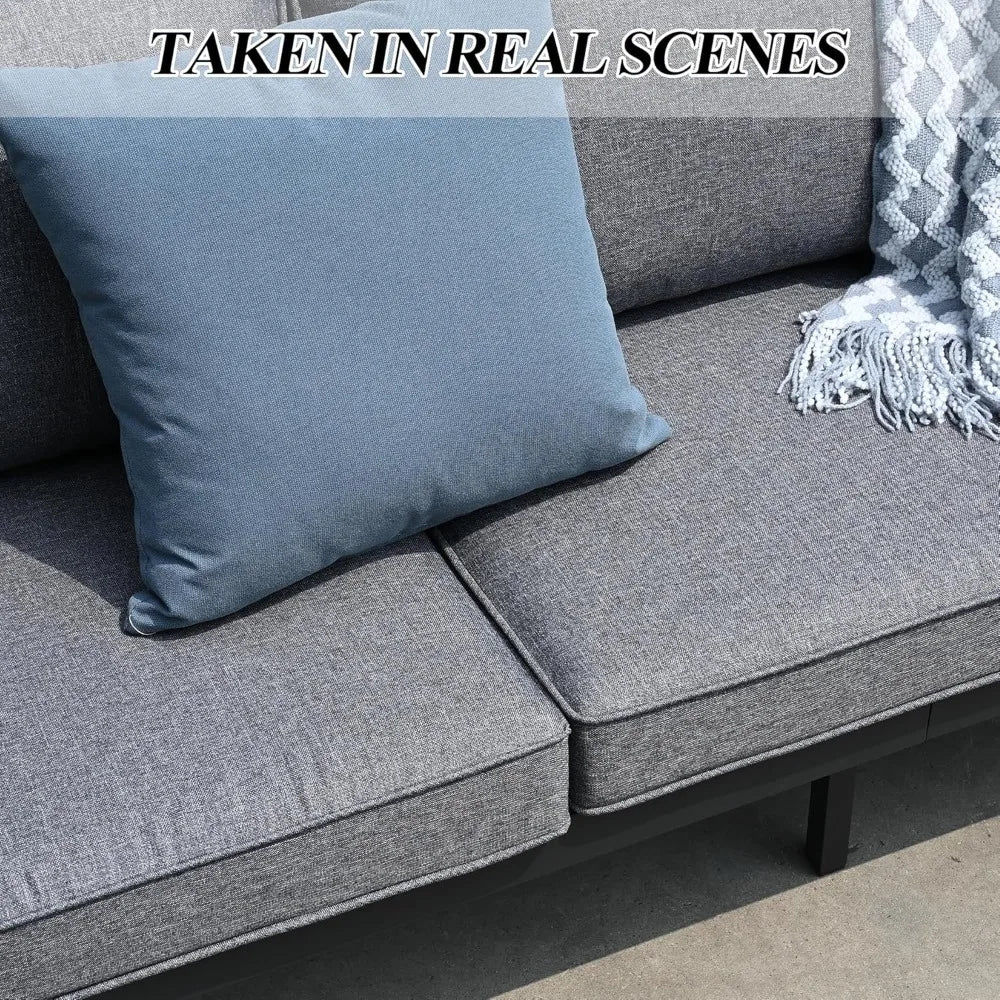 Outdoor Aluminum Sofa Set with Removable Cushions 4 Piece Patio Set