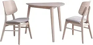 Mid Century Modern Oscar Corner Table Dining Set 3 Pieces Walnut