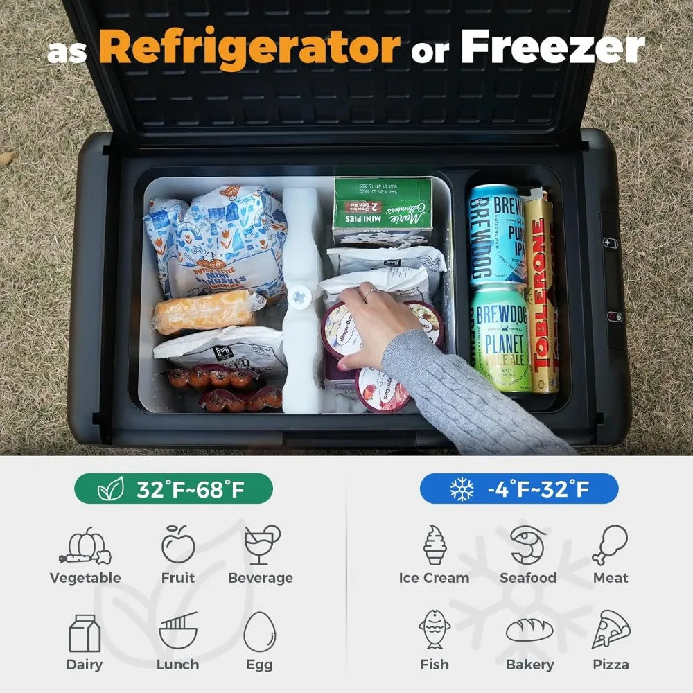 Ljustra RF25 12V Portable Electric Refrigerator Car Cooler 27 Quart