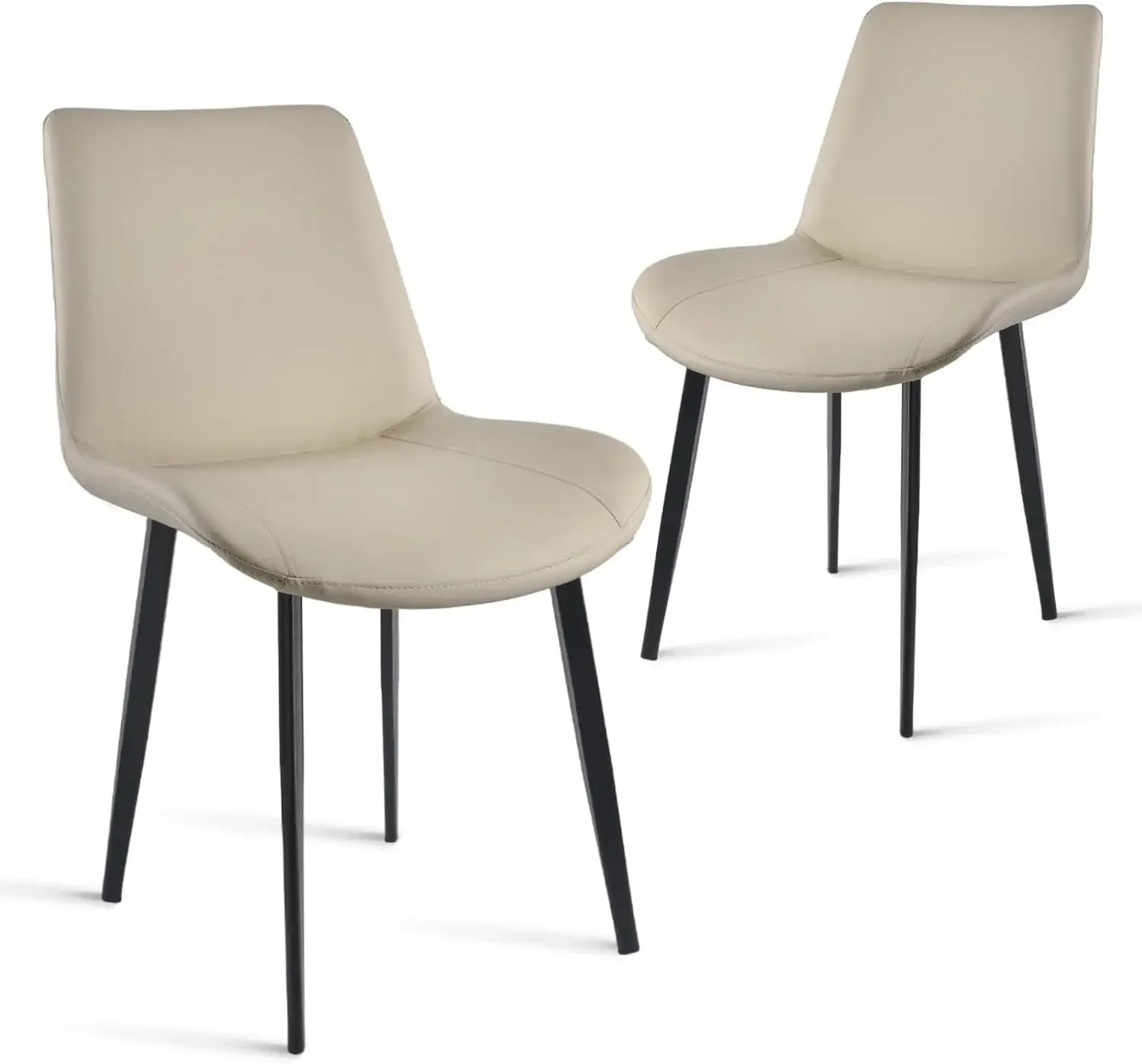 Modern PU Leather Dining Chairs with Sturdy Metal Legs for Home