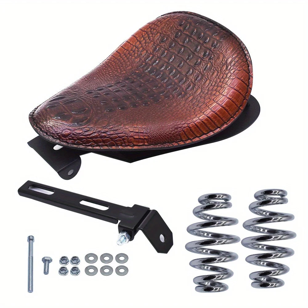 Motorcycle PU Leather Solo Seat with Base for Honda Suzuki Sportster