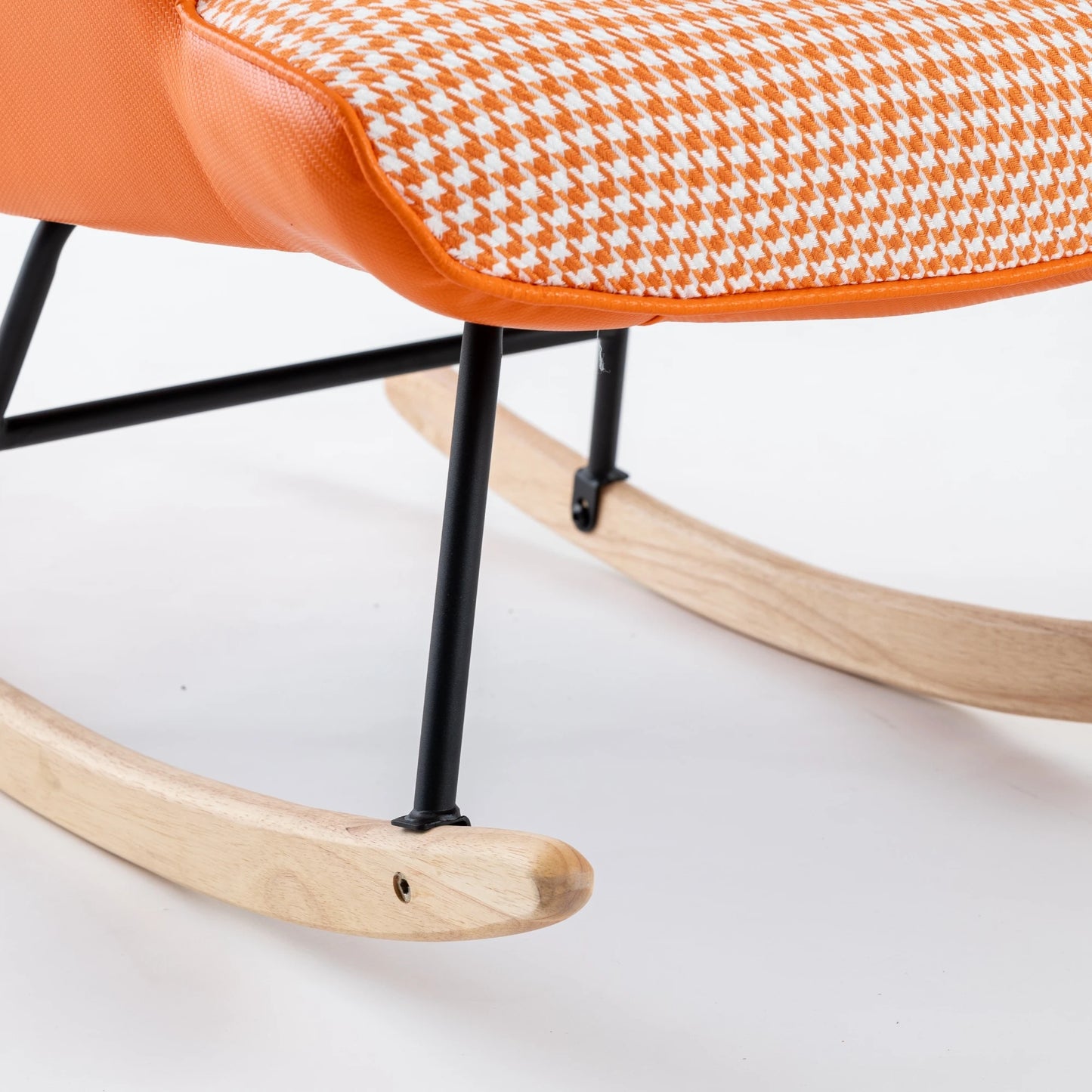 Modern Nursery Rocking Chair Upholstered Glider High Backrest Armchair