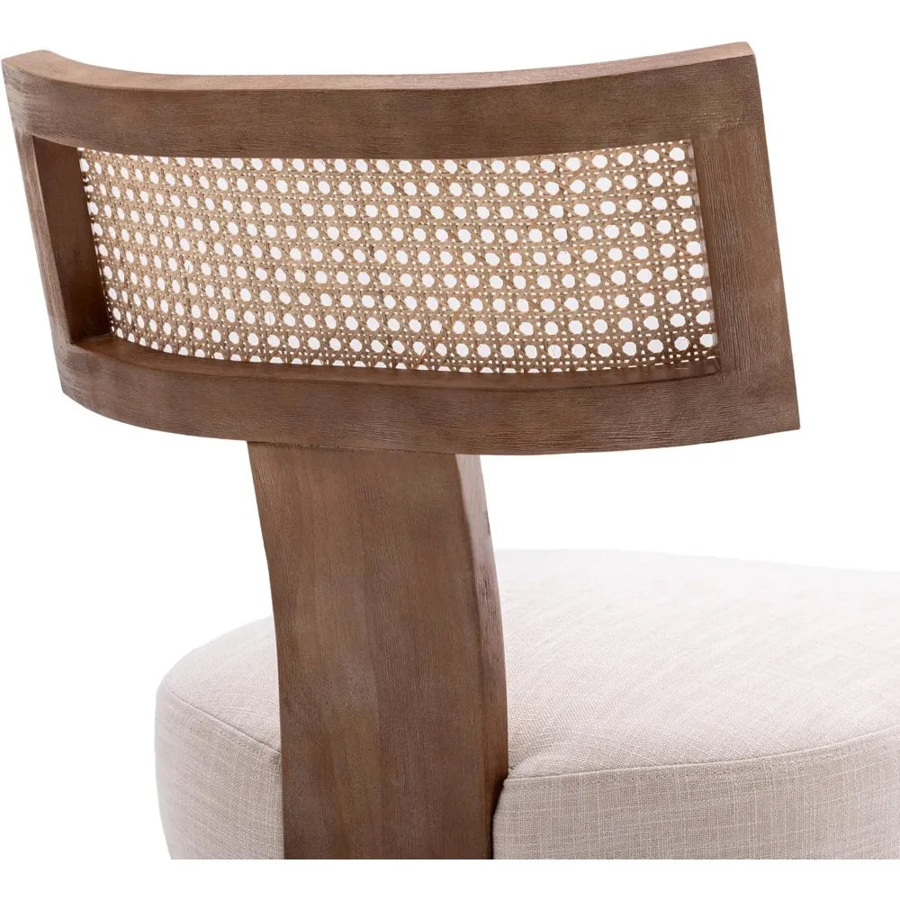 Farmhouse Dining Chairs Set of 4 Mid Century Modern Upholstered Rattan