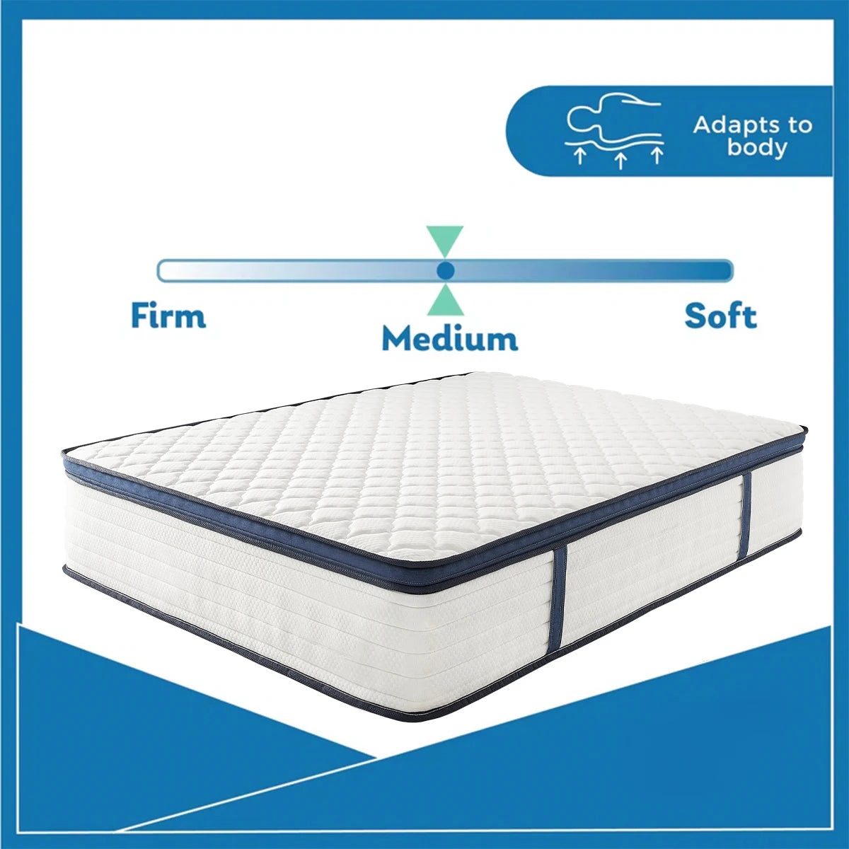 Ljustra Queen Size Gel Memory Foam Hybrid Mattress Pressure Relief Comfort