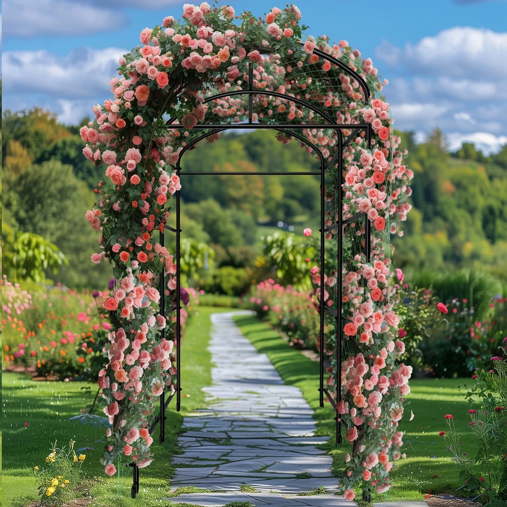 U-Shaped Metal Garden Trellis Support Frame for Climbing Plants