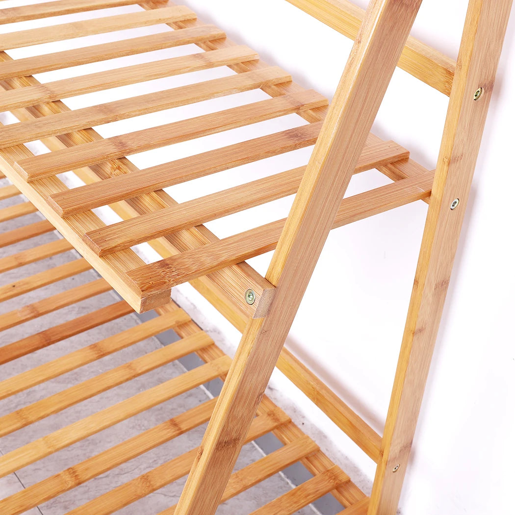 3 Tier Foldable Bamboo Plant Stand Indoor Outdoor Organizer Shelf