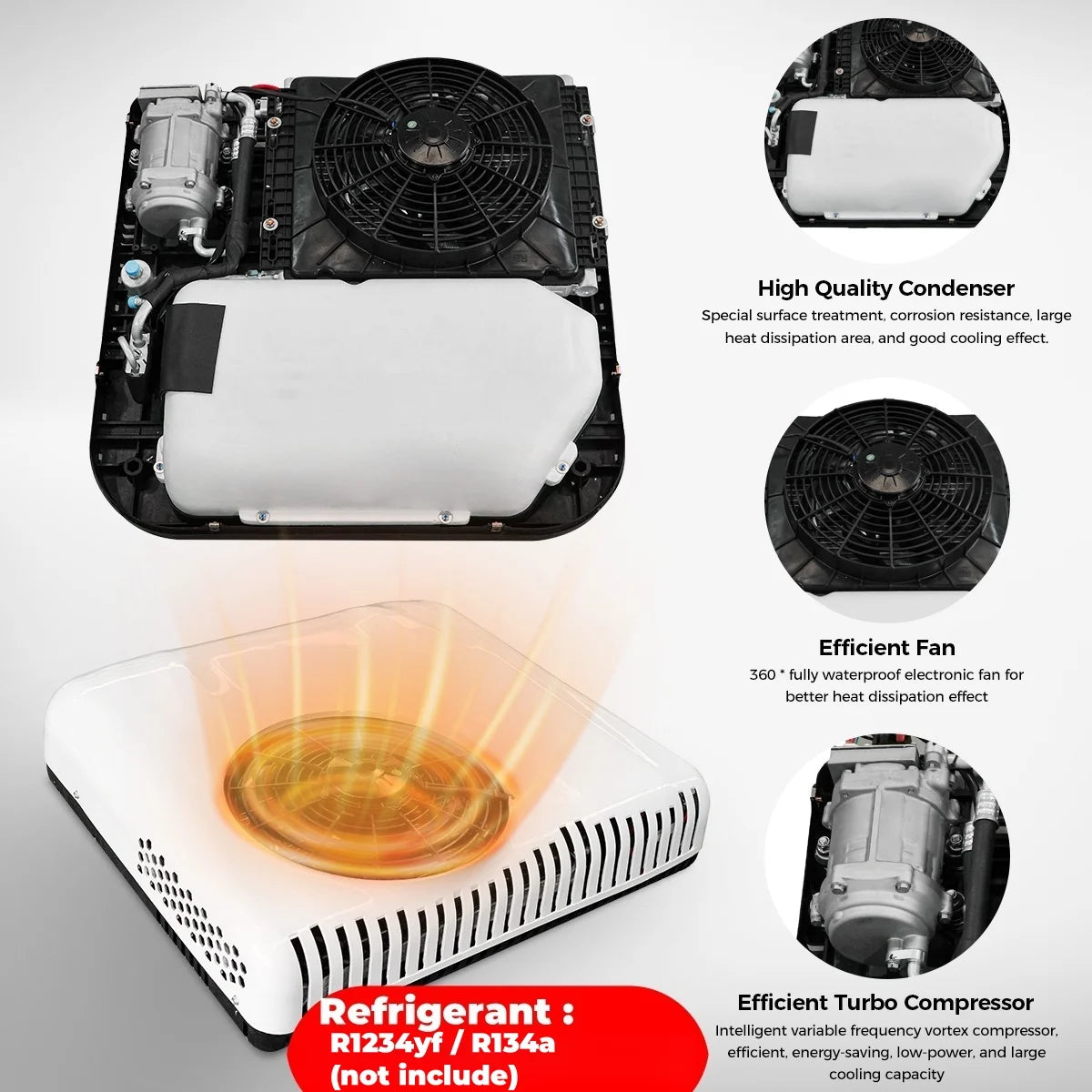 12V 24V Rooftop Air Conditioner for RV Truck Camper Van Caravan