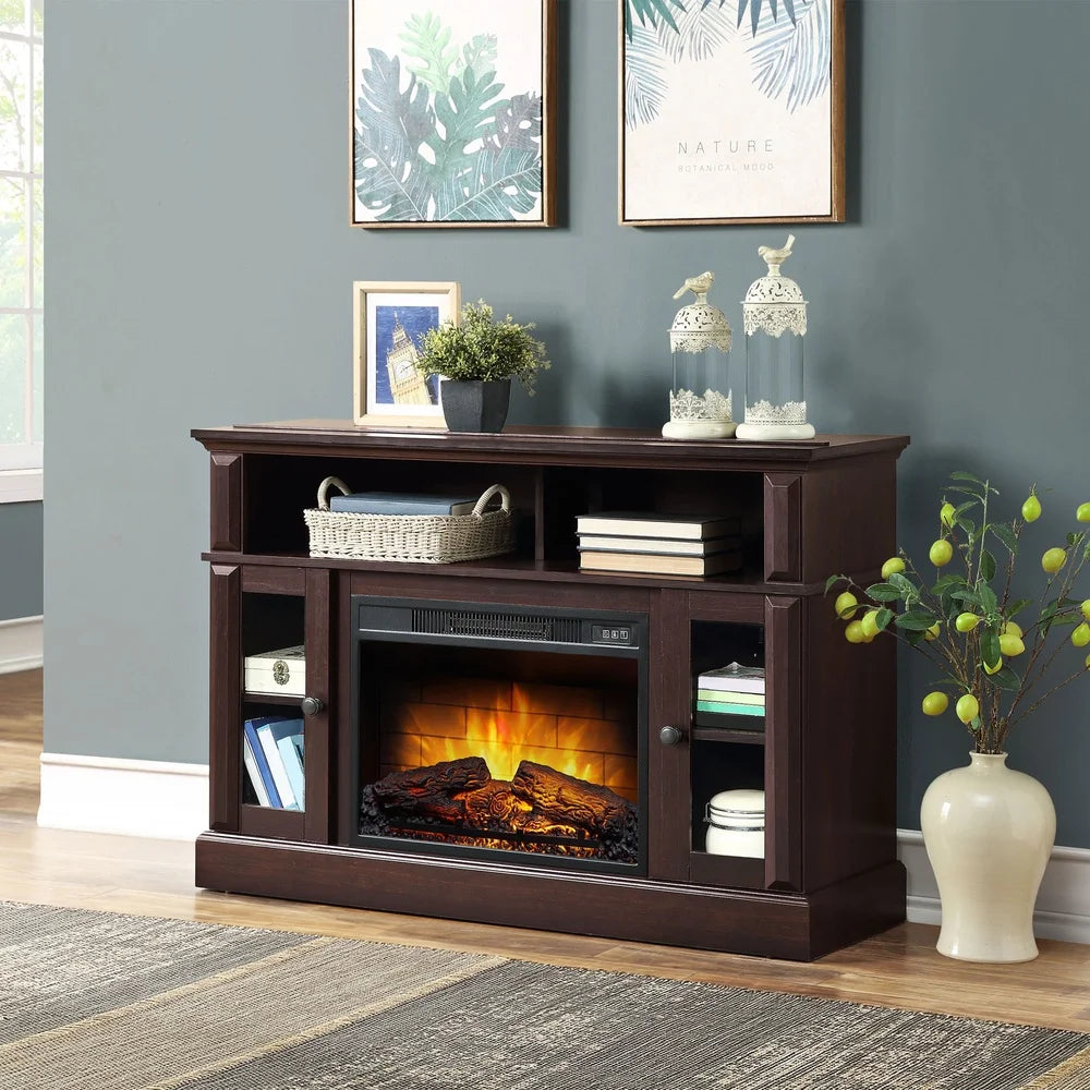 Ljustra Media Fireplace TV Stand for TVs up to 55 inch Adjustable Shelves