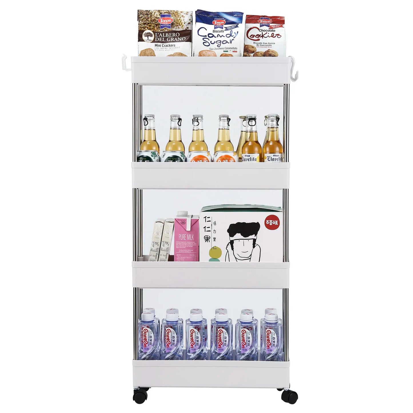 Ljustra 4-Layer Ultra-Thin Mobile Storage Cart for Kitchen Bathroom Laundry