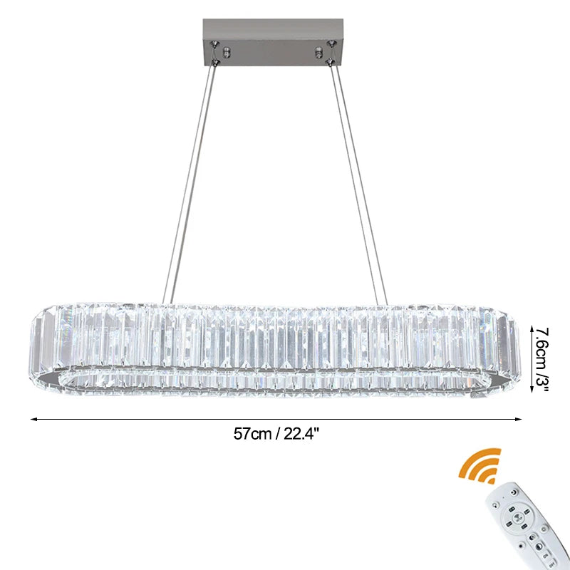 Modern Crystal Rings LED Chandelier Luxury Ceiling Lamp Remote Control