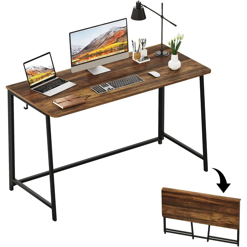 Folding Desk 47.2 Inch Space Saving Computer Table Office Workstation