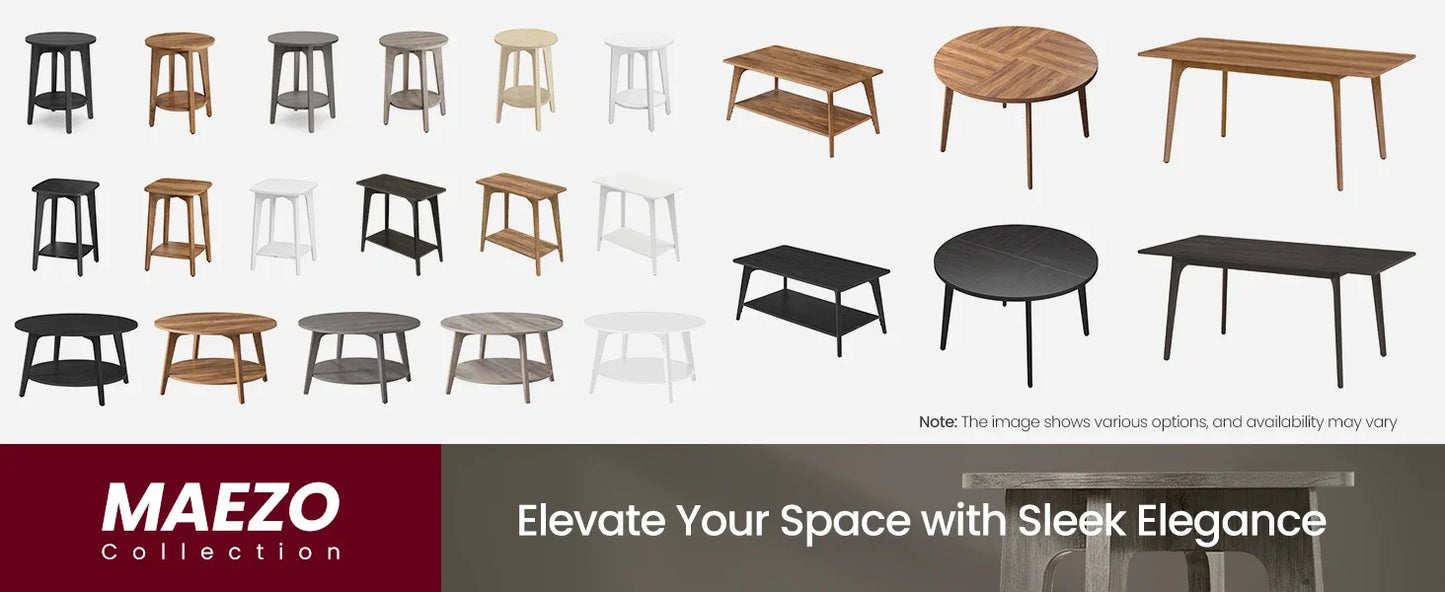 Round Coffee Table 2 Tier Living Room Storage Easy Assembly Modern Design