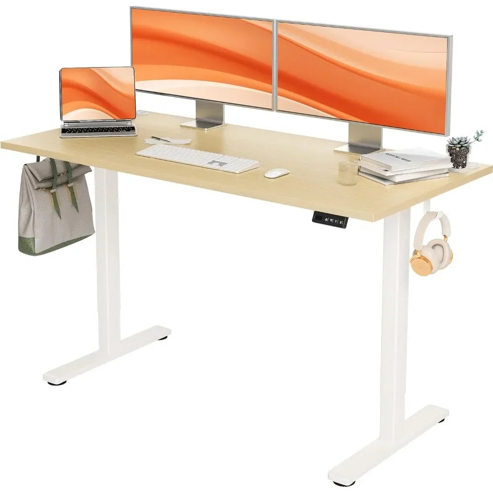 Ljustra Adjustable Height Standing Desk 55 Inch Electric Home Office Desk