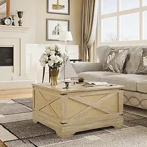 High Gloss Coffee Table with Storage Lift Top LED Modern Design