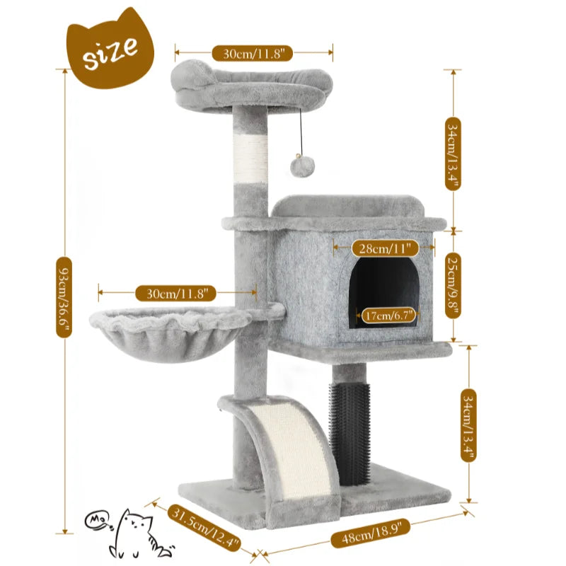 Ljustra Cat Climbing Frame Multi-Level Cat Tower with Scratching Post