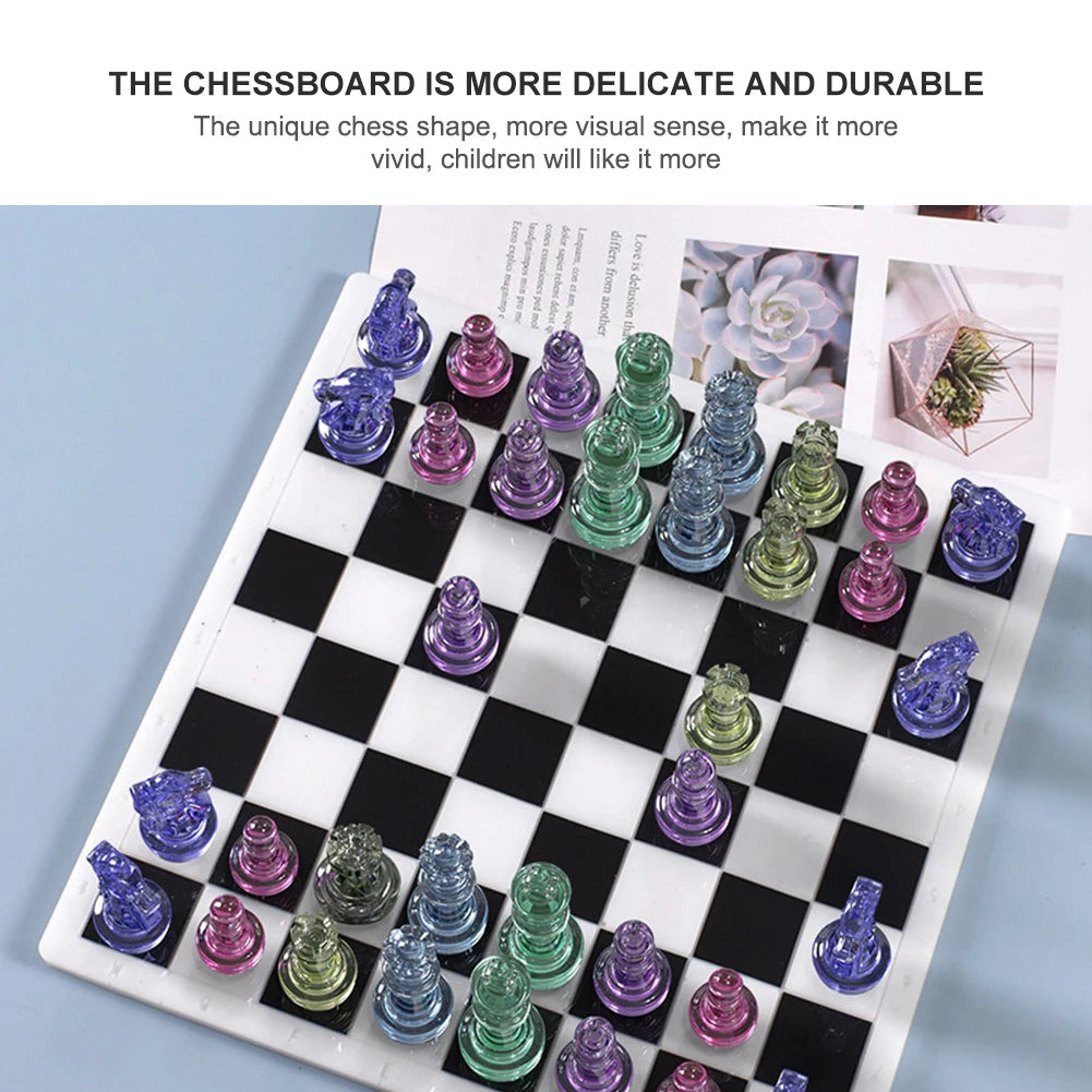 International Chess Epoxy Resin Mold DIY Silicone Chess Pieces Craft Tools