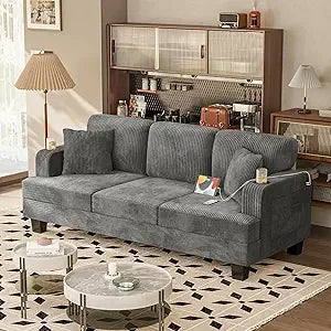 Ljustra 83 Inch Comfy Sofa Couch with USB Type-C Port 3 Seater