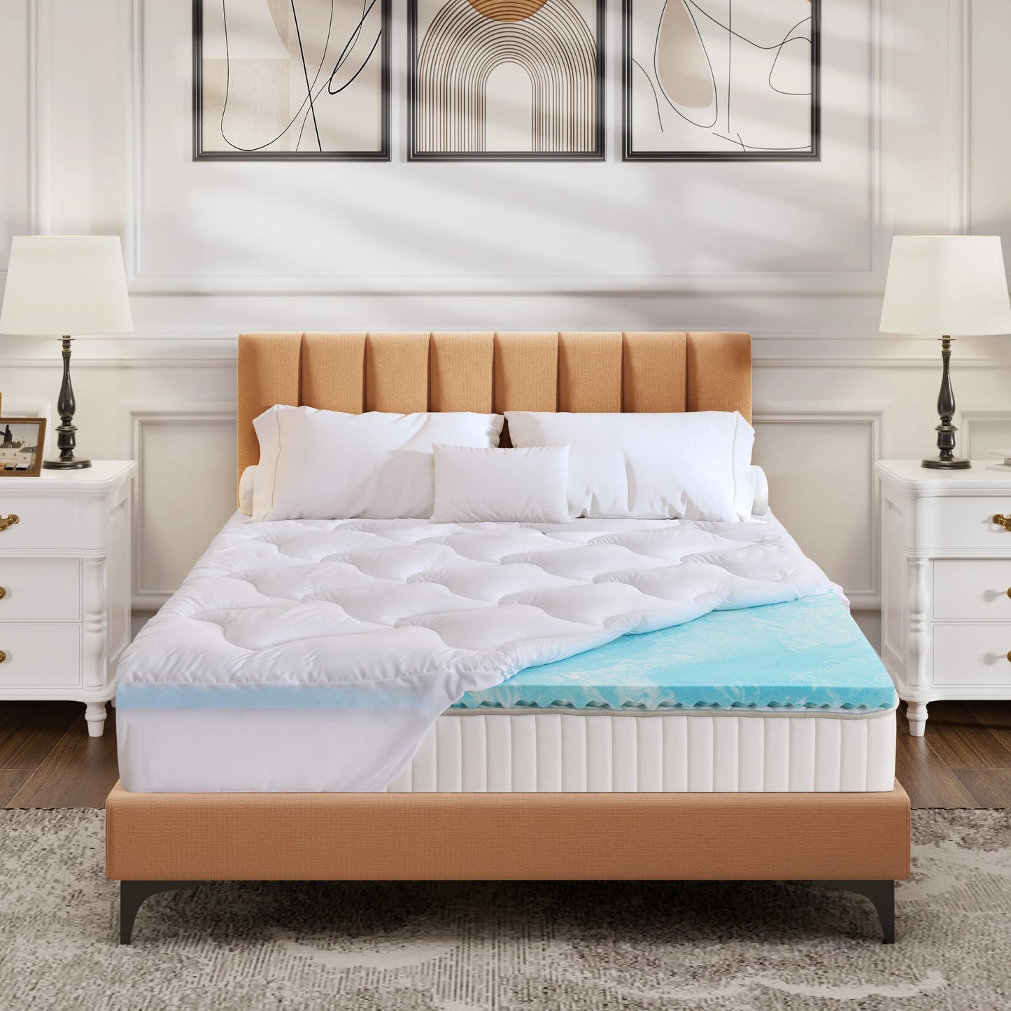 Ljustra Gel Memory Foam Mattress Topper Cooling Soft Pain Relief