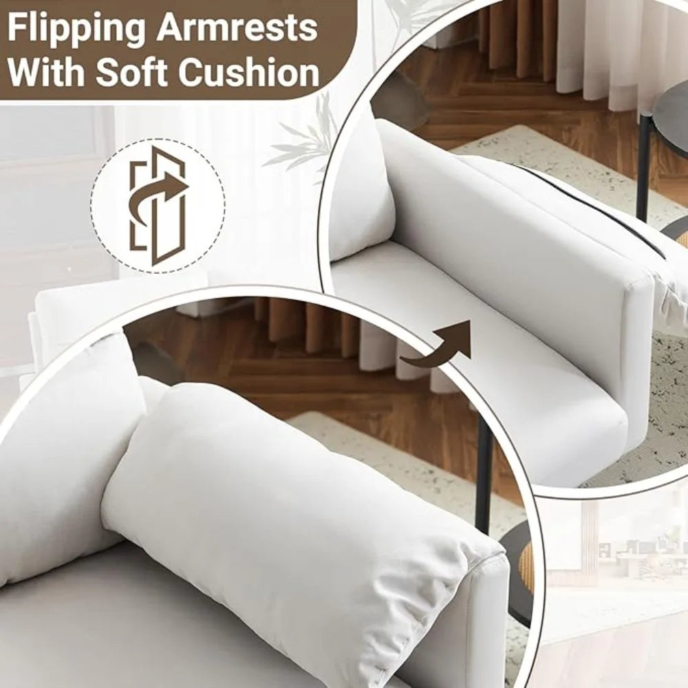 Mini Loveseat Couch 48.8" Small Couch Comfy Seating for Small Spaces