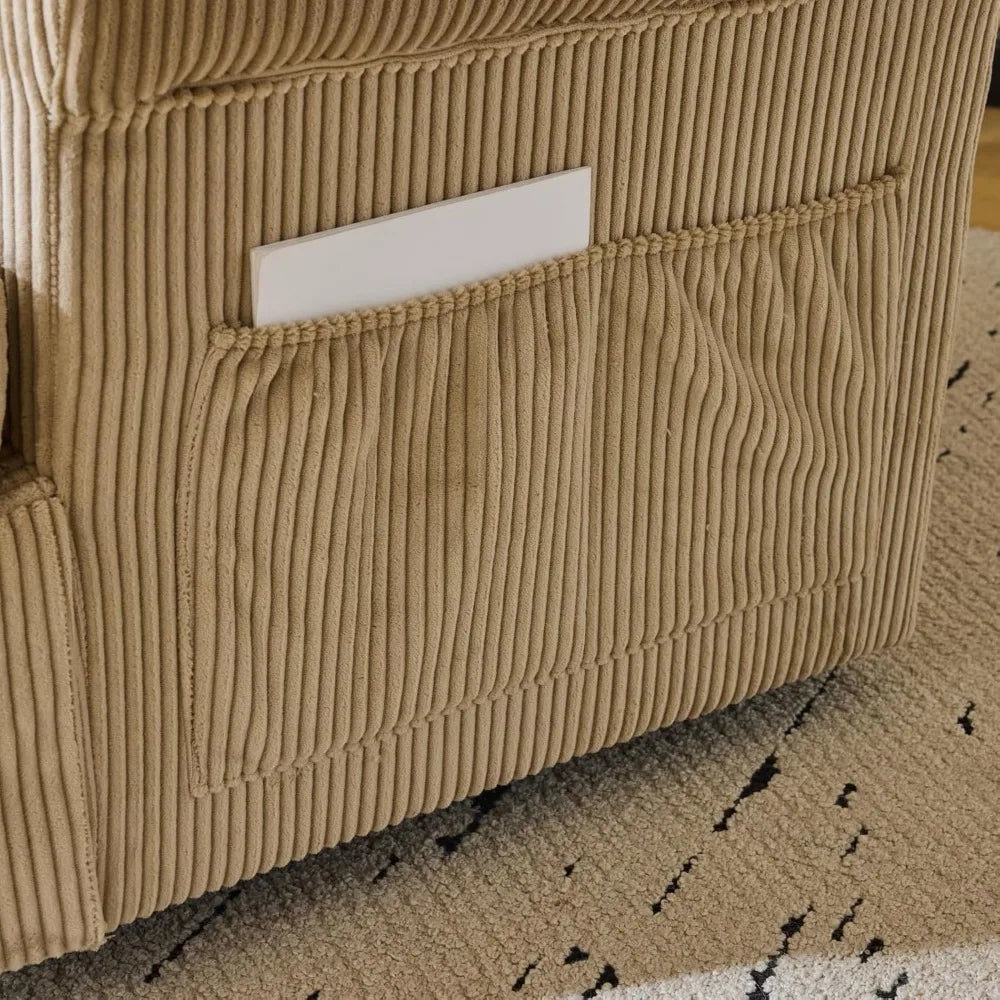 Ljustra 39.2" Wide Oversized 360° Swivel Accent Chair with Pillows