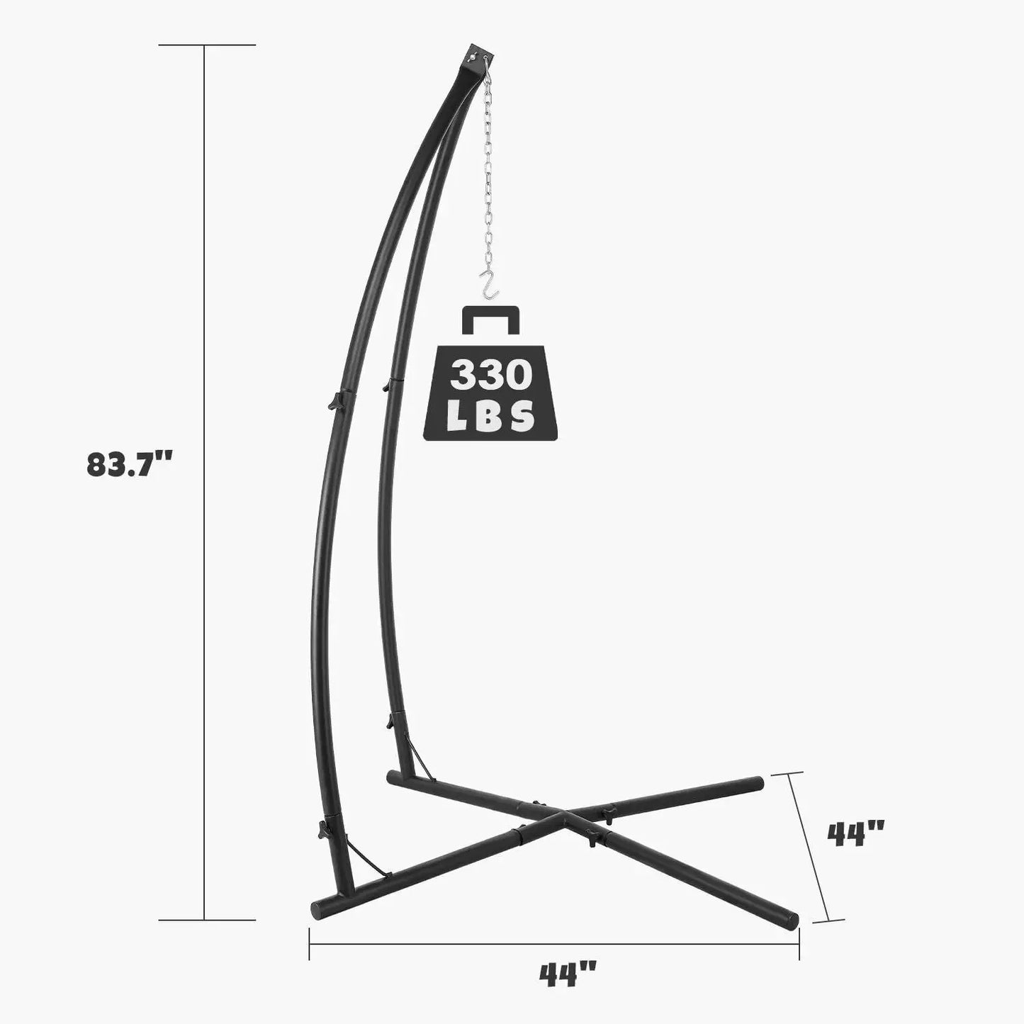 C-Type X-Type Hammock Chair Stand Solid Steel Frame Adjustable 210cm