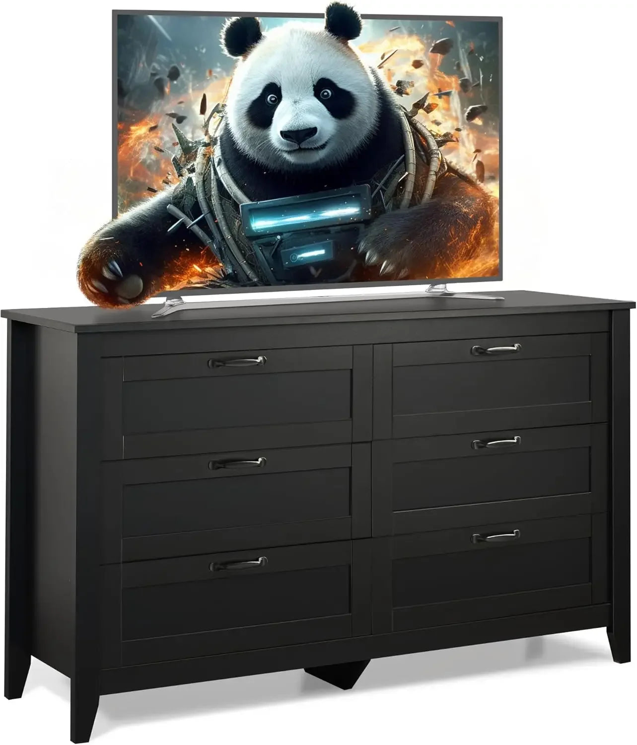 6 Drawer Retro Chest of Drawers Storage Cabinet for Bedroom Living Room