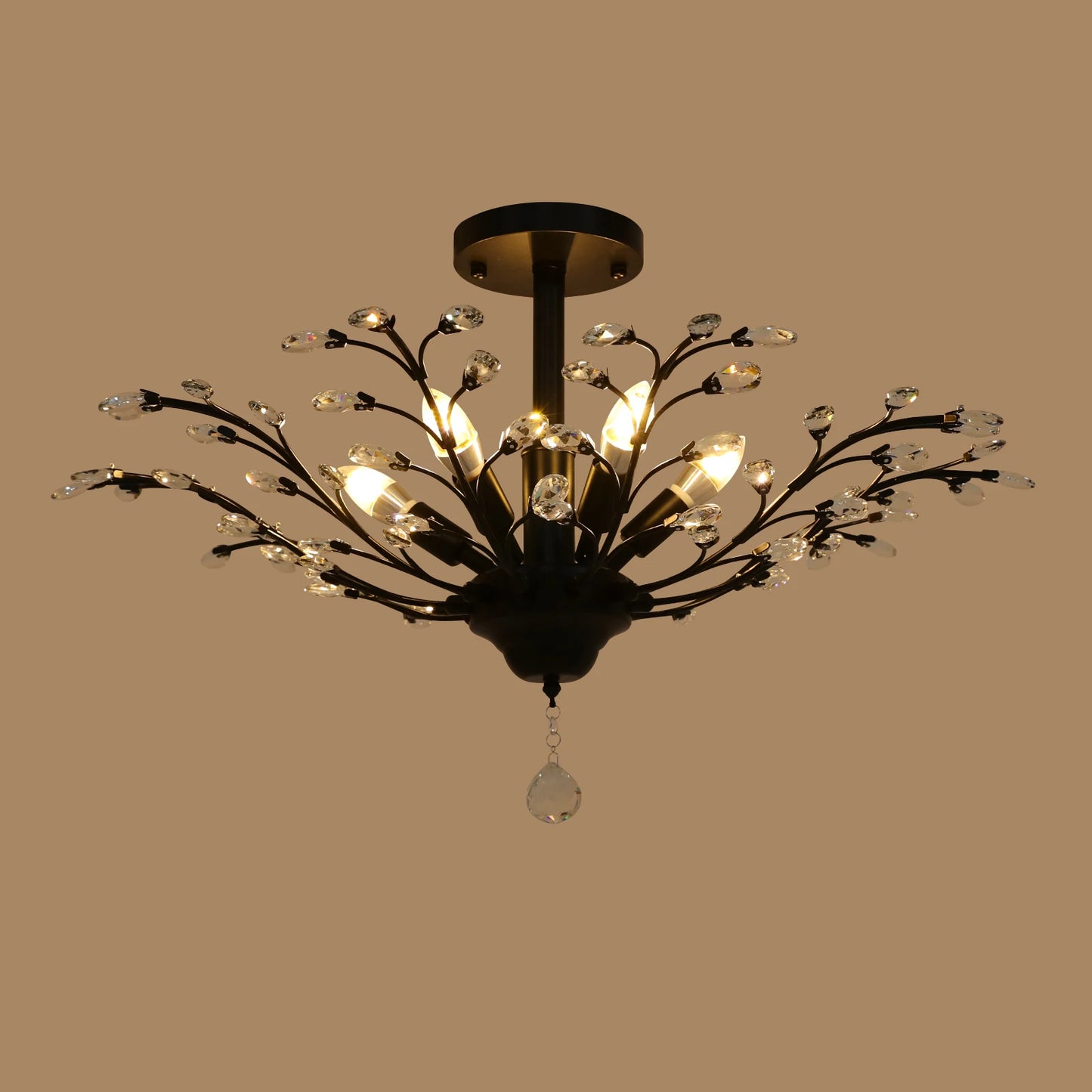 Vintage Crystal Chandelier Pendant Light for Living Rooms Entrances