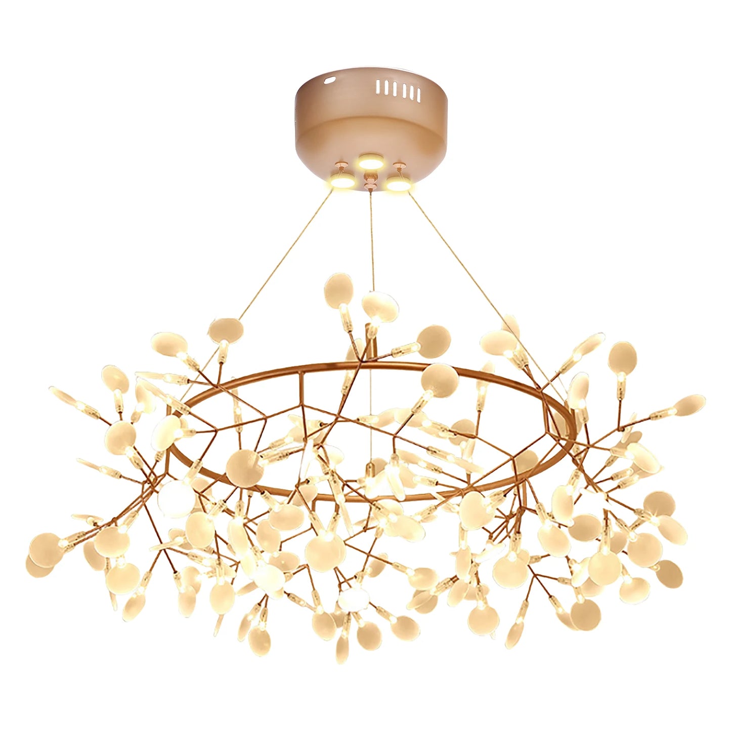 Modern Ceiling Chandelier 40W LED Light Rose Gold for Dining Living Room