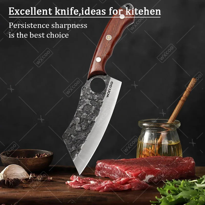 Professional Stainless Steel Kitchen Knife Set Butcher Cleaver Paring Knife