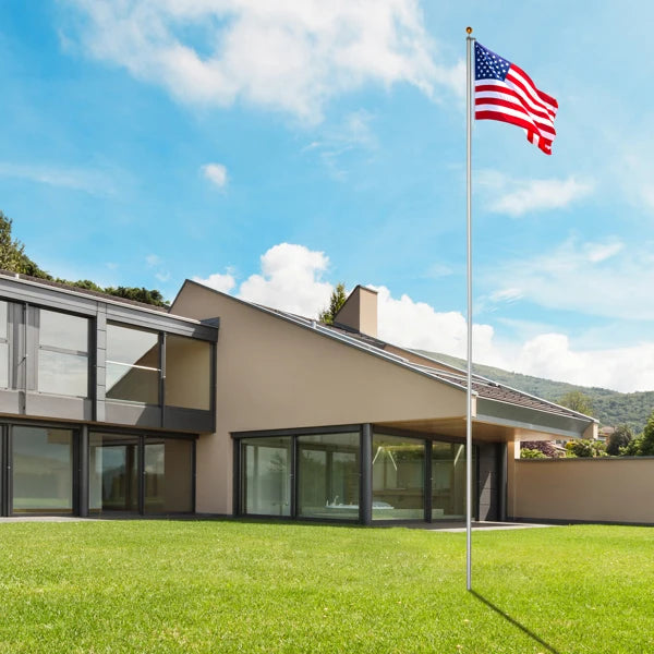30FT Aluminum Flag Pole Kit with 5x3 US Flag for Outdoor Display