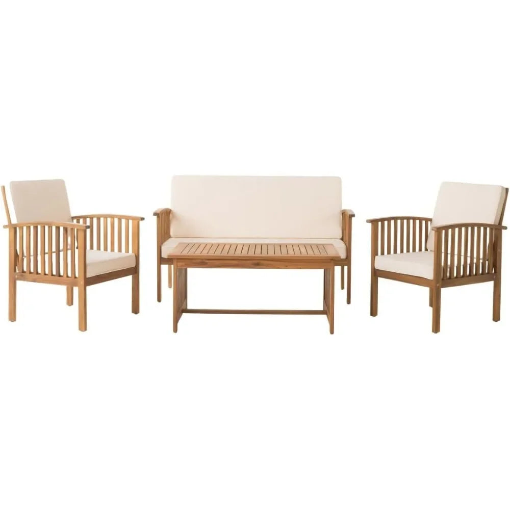 Carolina Outdoor Acacia Sofa Set 4-Piece Garden Furniture Set