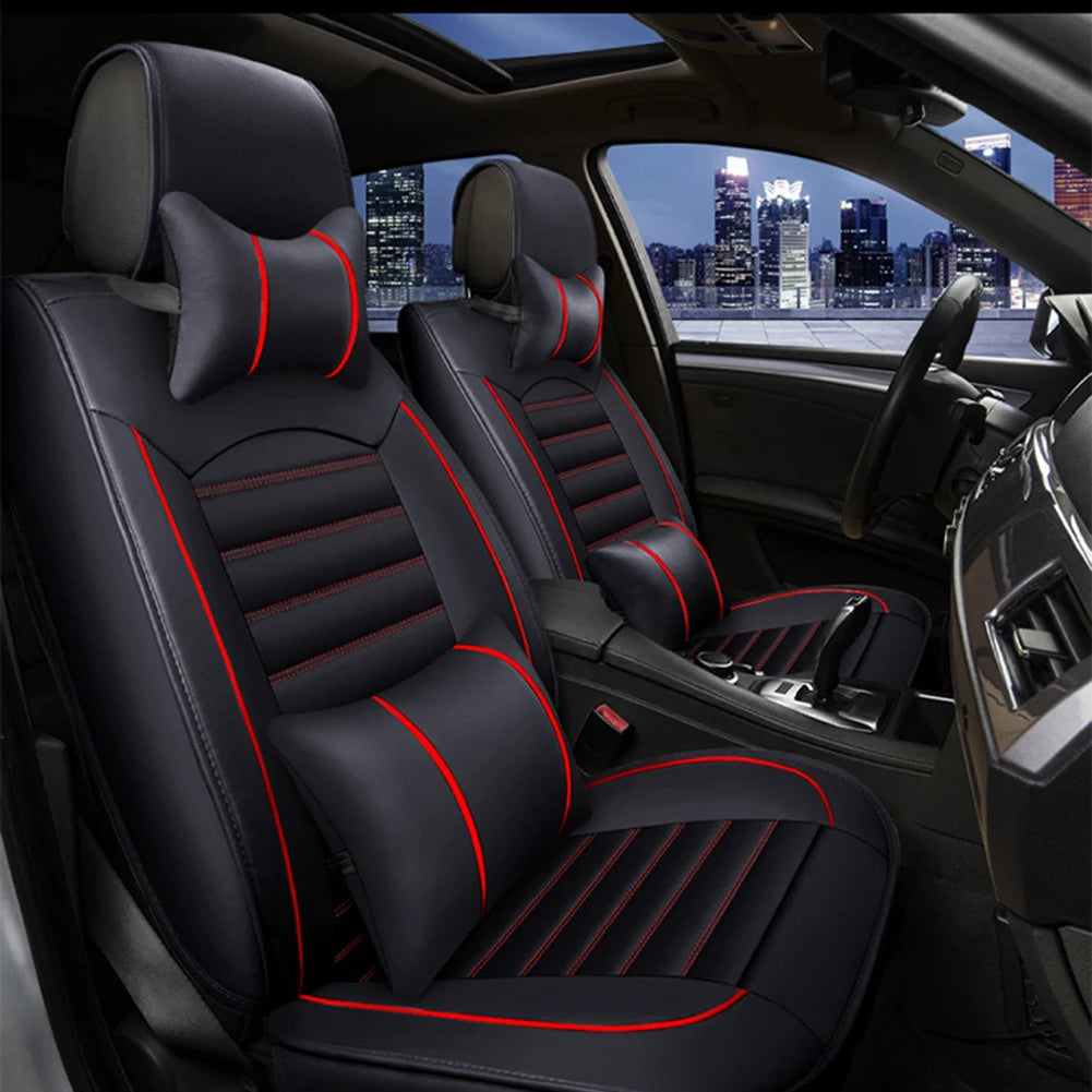 Full Set Universal Car Seat Covers Soft Breathable Leather Protector