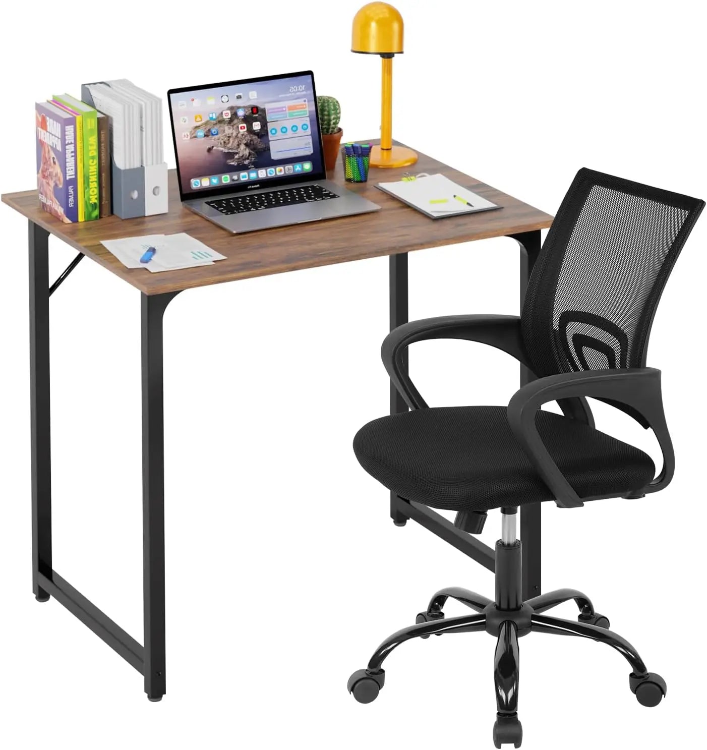 Ljustra 32 Inch Home Office Desk and Chair Set Ergonomic Adjustable