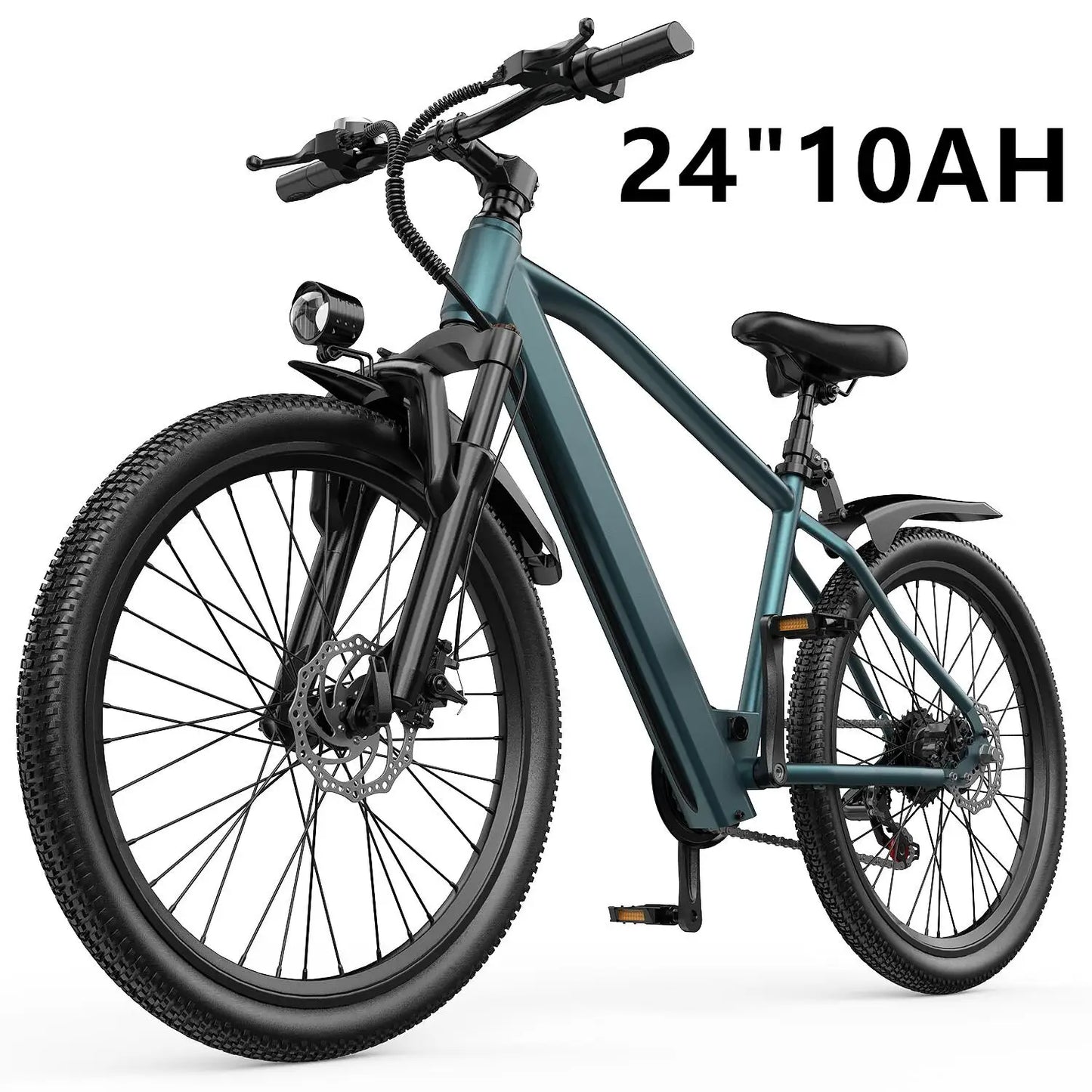 Commuter Electric Mountain Bike 30-Mile Range 500W Motor 19 MPH