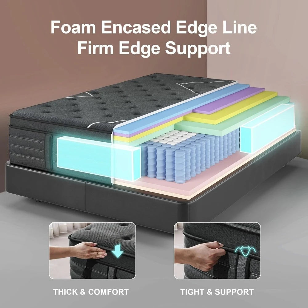 Ljustra 14 Inch Extra Firm King Size Mattress Orthopedic Memory Foam