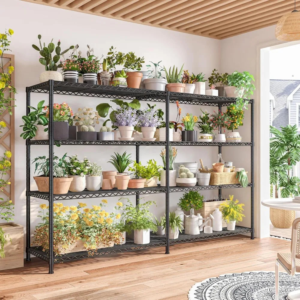 72.8" Heavy Duty Metal Shelving Unit 4 Tier Storage Rack 1280LBS Capacity