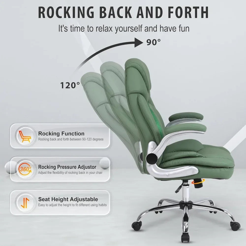 Executive Cross Legged Office Chair with Lumbar Support and Rocking Motion