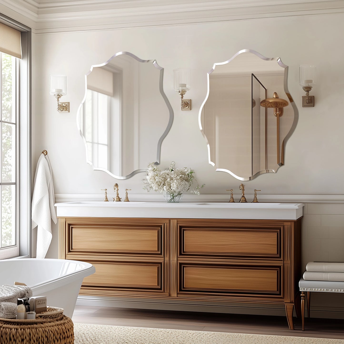 Ljustra Wisfor Wall Mirror Frameless Beveled Edge Modern Design 60cm 80cm