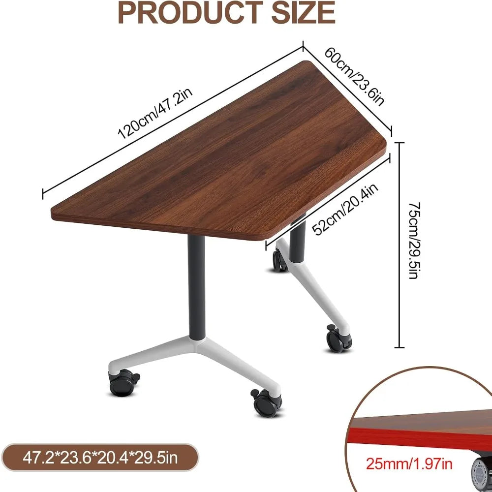 Folding Conference Table On Wheels Flip Top Mobile Training Table 2pack